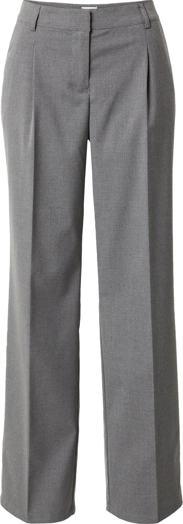 NA-KD Kalhoty se sklady v pase šedý melír