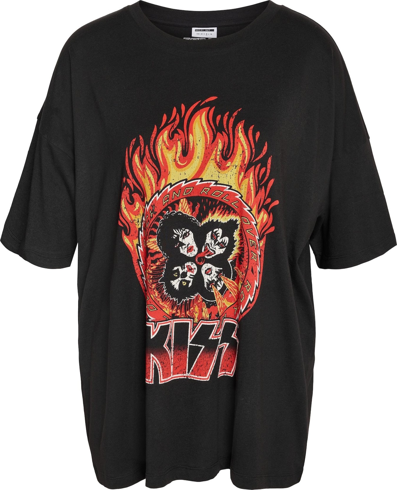 Noisy may Tričko 'IDA' kari / ohnivá červená / černá / bílá