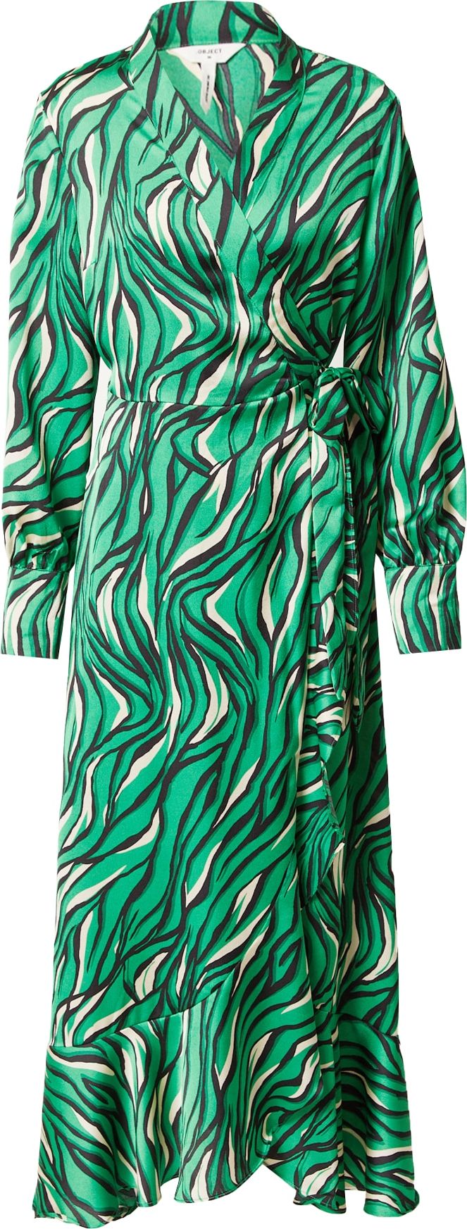 OBJECT Šaty 'PAPAYA' béžová / zelená / černá