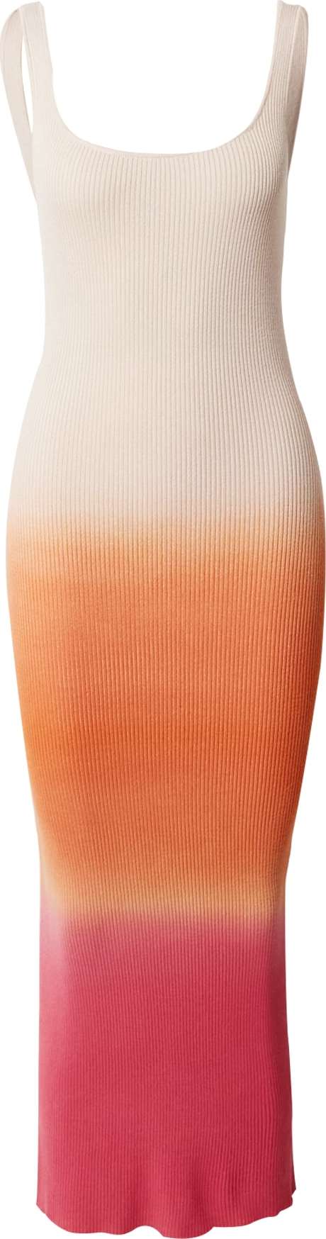 OBJECT Úpletové šaty 'Iona' oranžová / pink / bílá