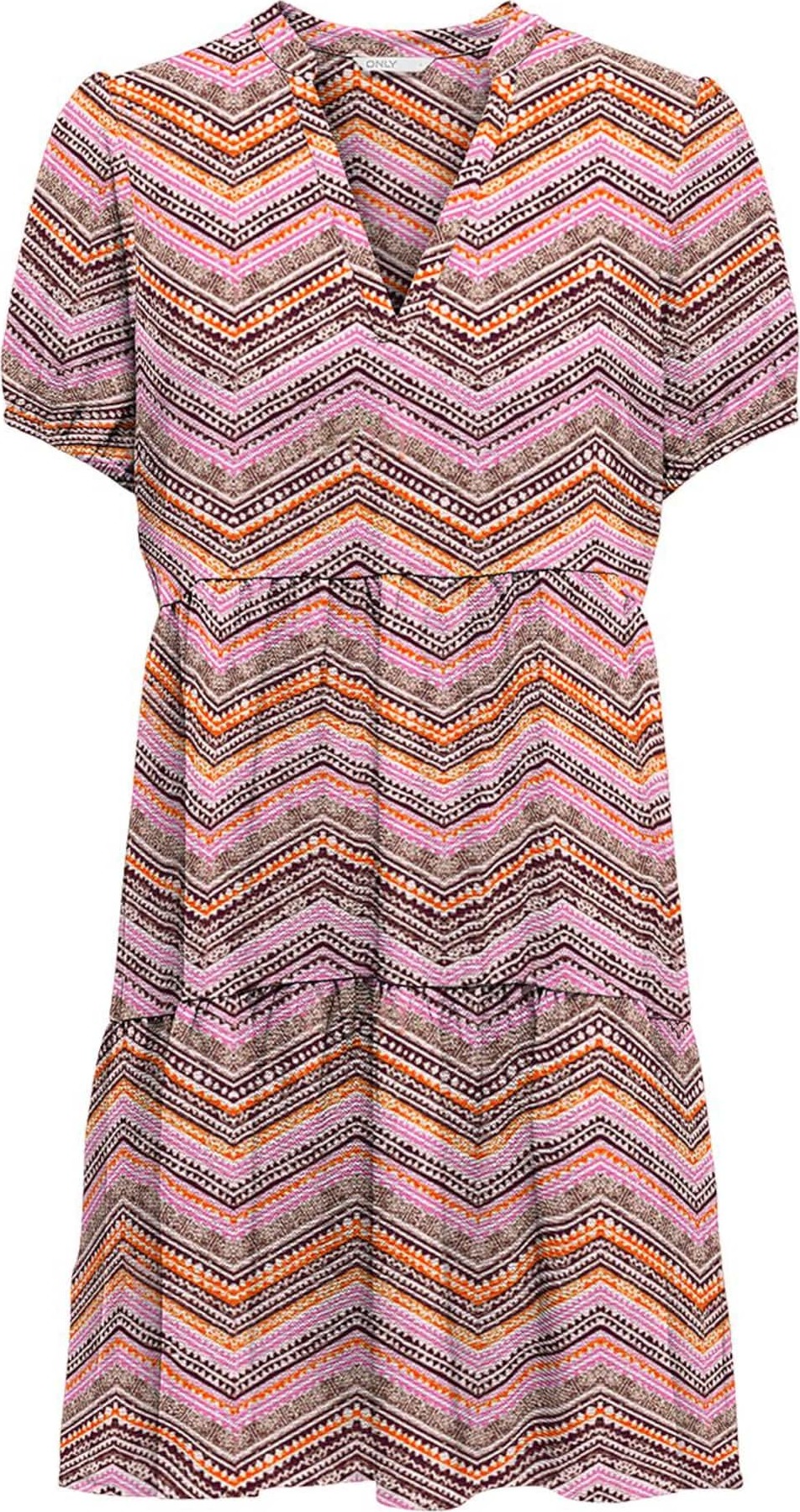ONLY Šaty 'THEA' oranžová / růžová / burgundská červeň / bílá