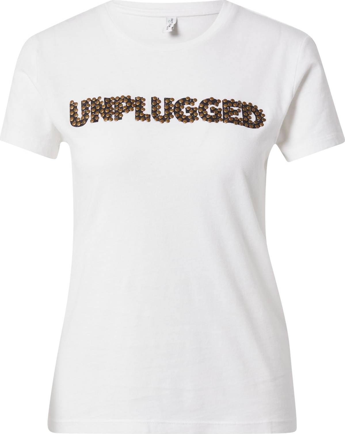 ONLY Tričko 'STACIE' zlatá / černá / offwhite