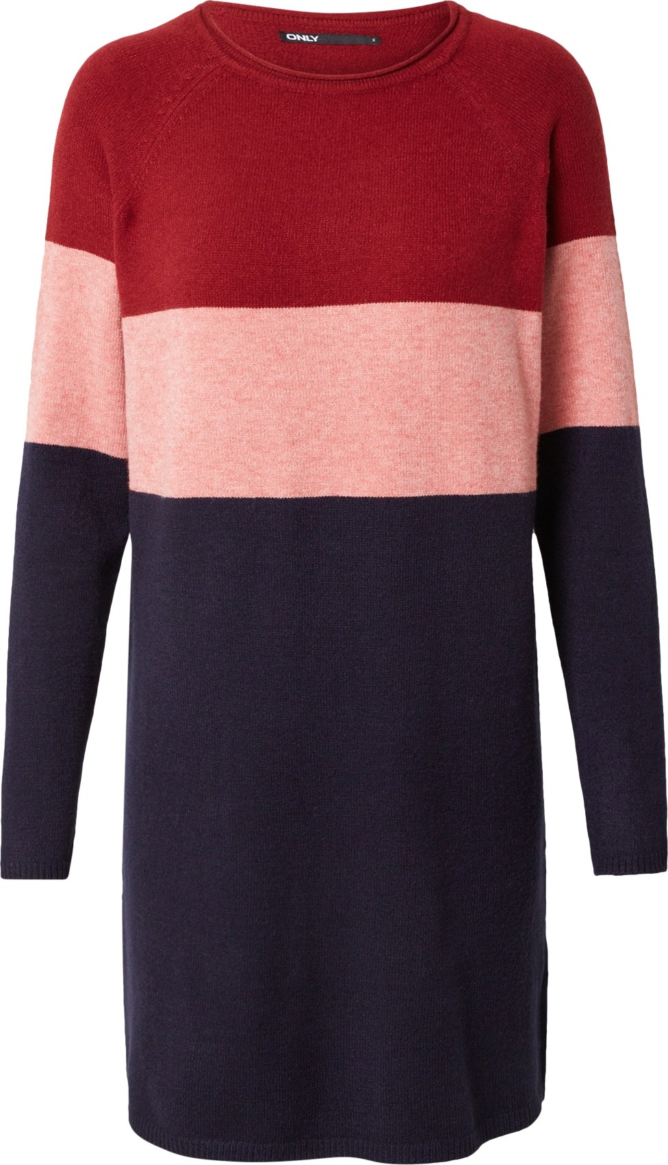 ONLY Úpletové šaty námořnická modř / růžová / vínově červená
