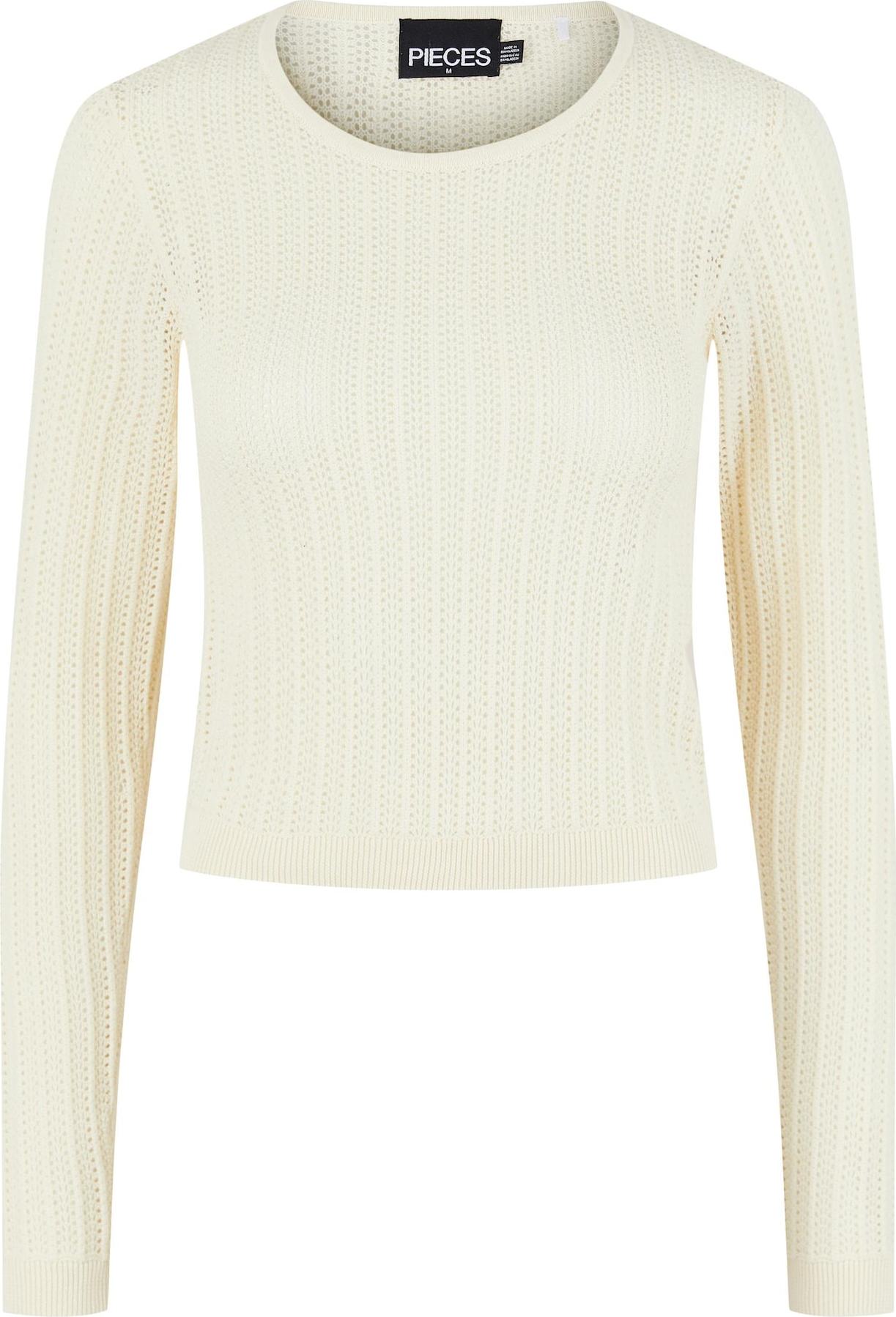 PIECES Svetr 'Venice' bílá