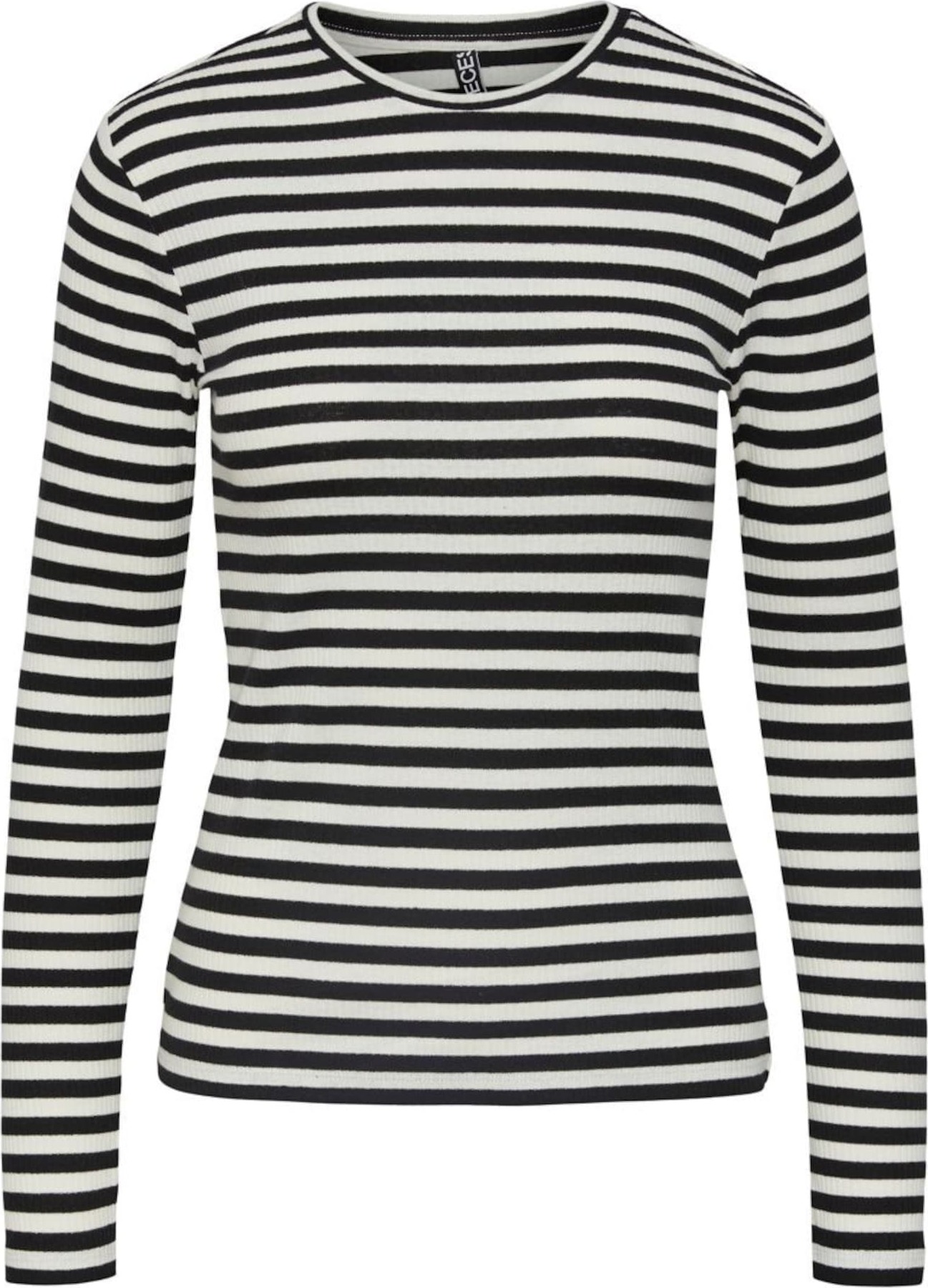 PIECES Tričko černá / bílá