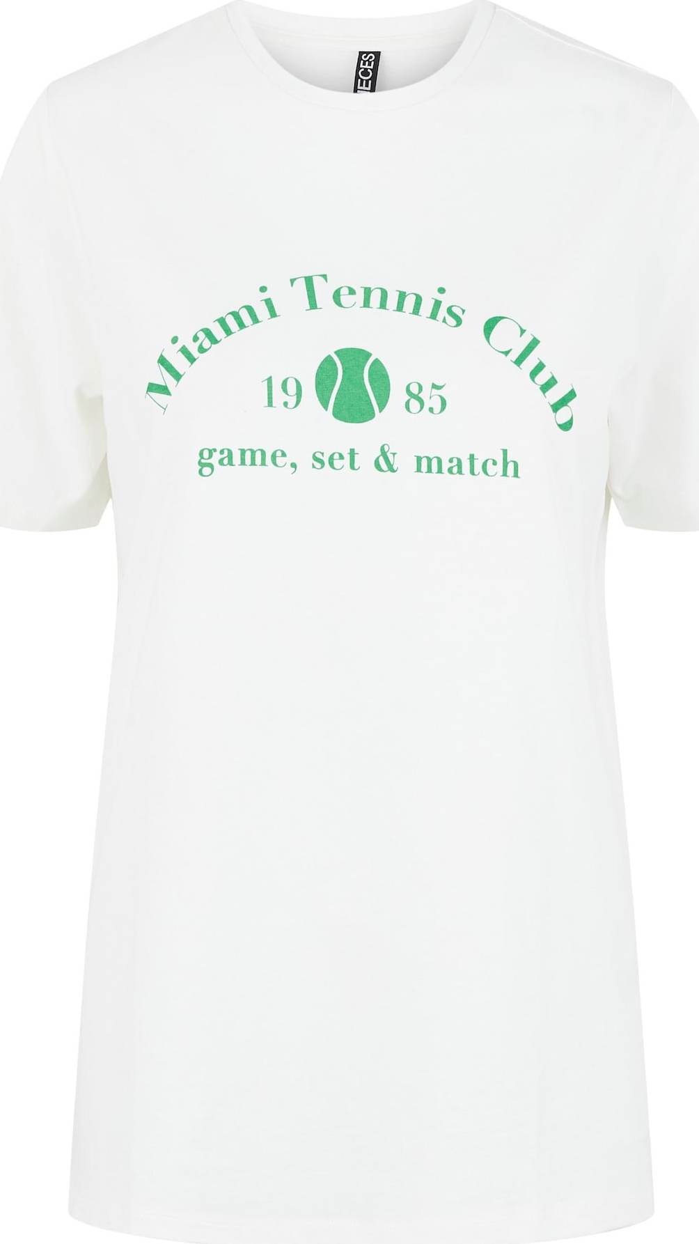 PIECES Tričko 'Vumala' zelená / bílá