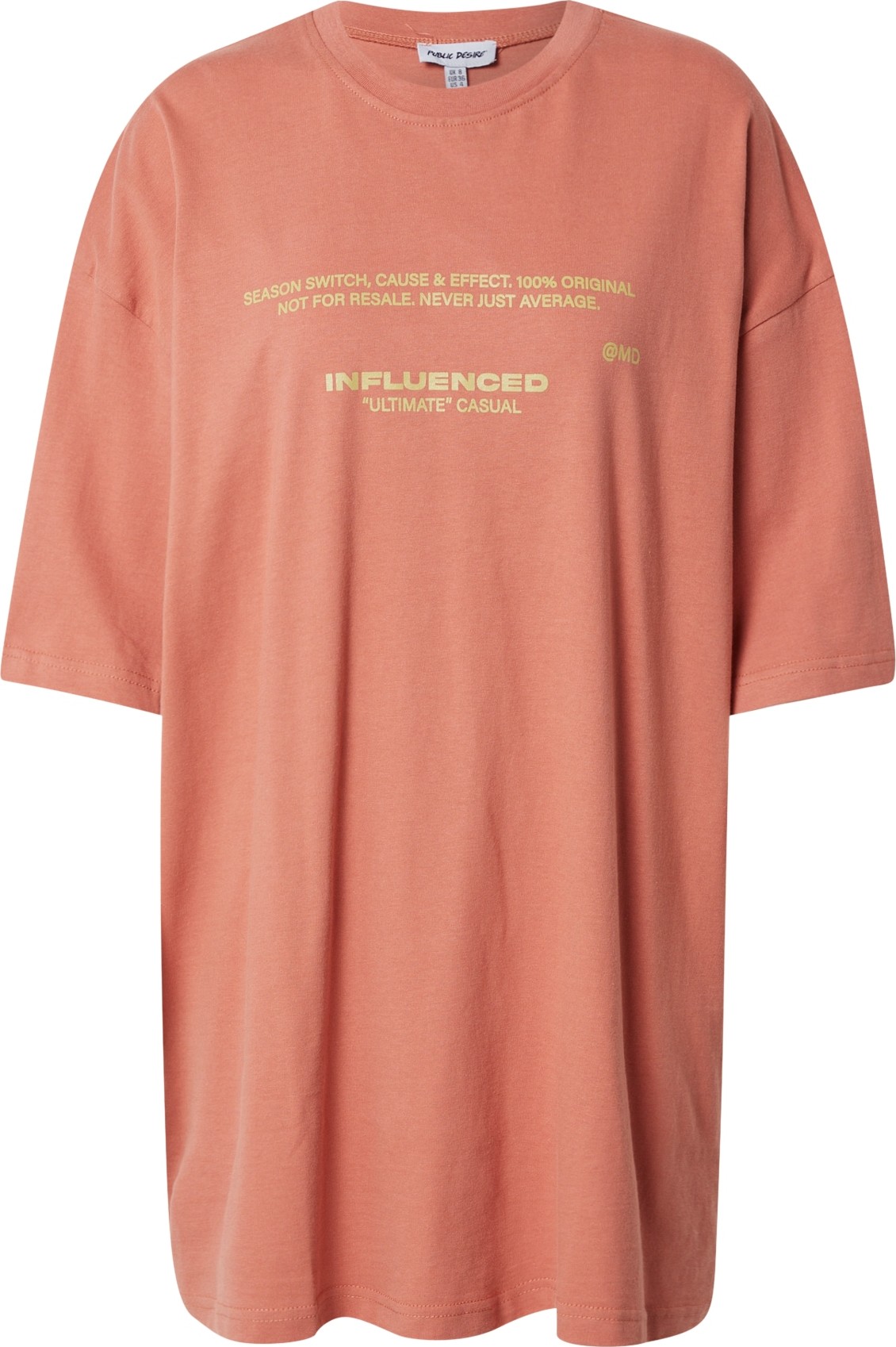 Public Desire Oversized tričko žlutá / korálová