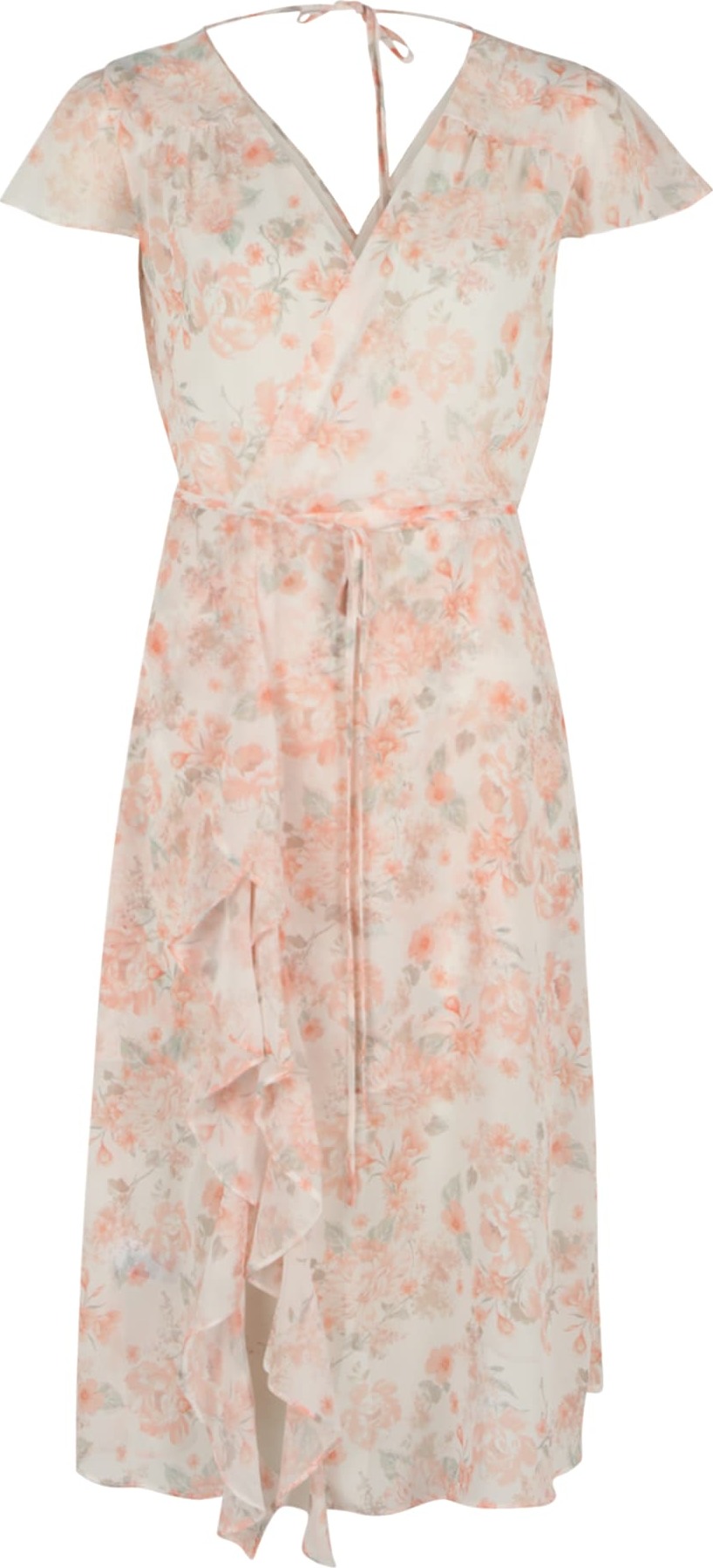 River Island Petite Šaty zelená / broskvová / tmavě oranžová / bílá