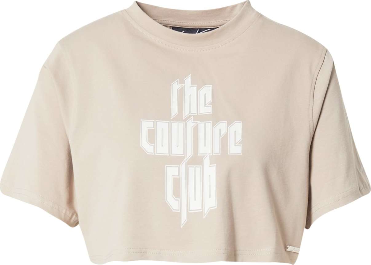 The Couture Club Tričko světle béžová / bílá