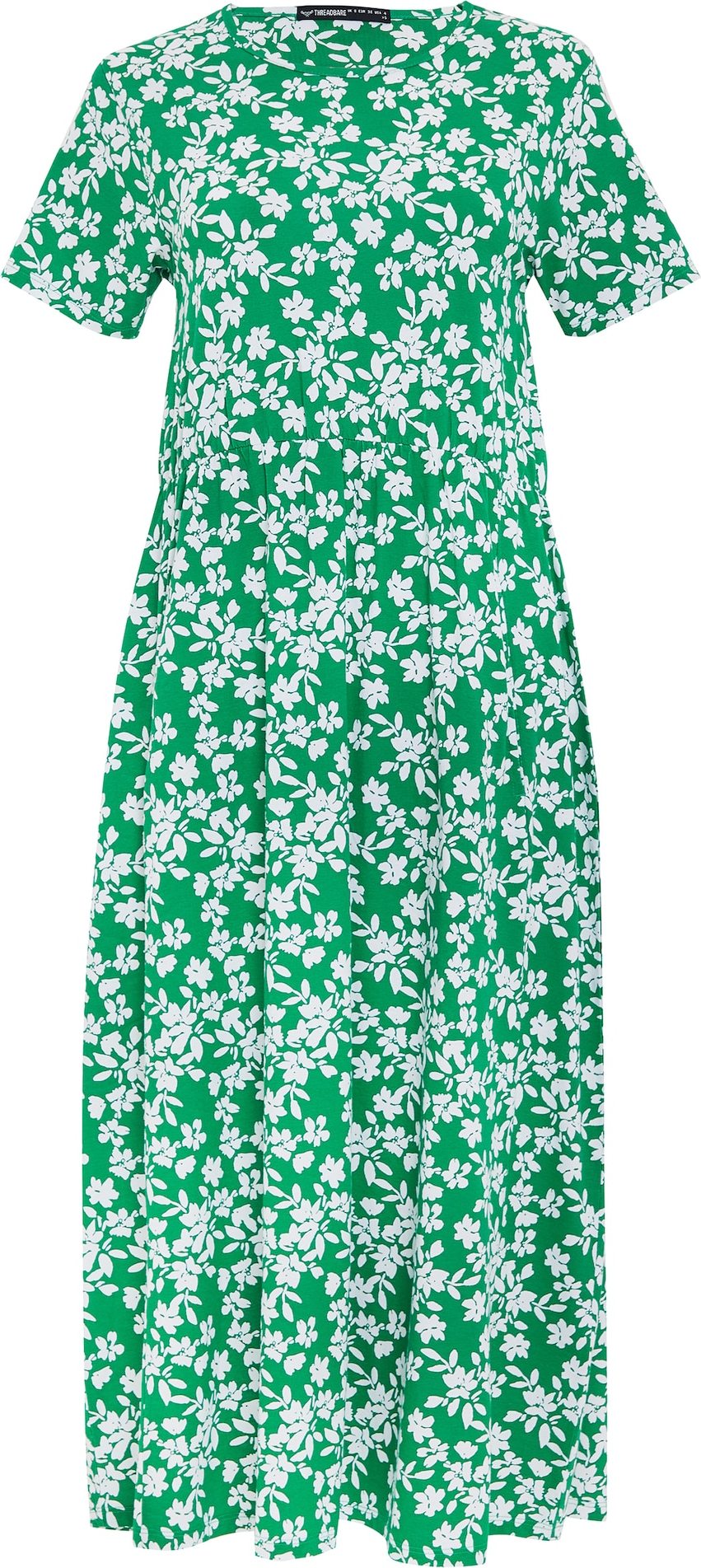 Threadbare Letní šaty 'Danni' trávově zelená / bílá