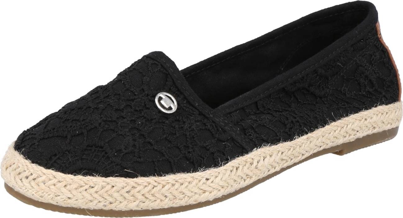 TOM TAILOR Espadrilky starobéžová / černá