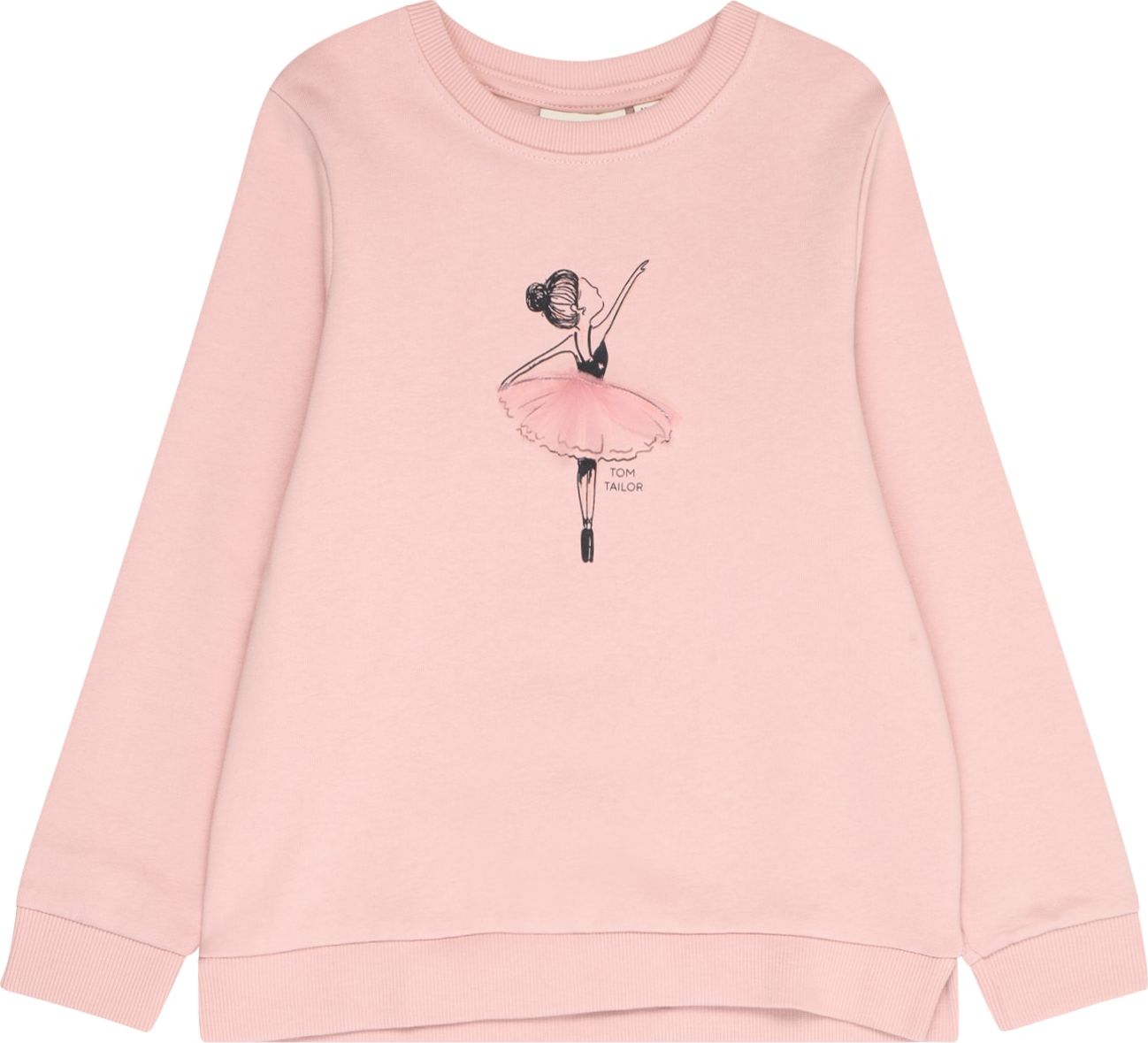 TOM TAILOR Mikina růže / světle růžová / černá