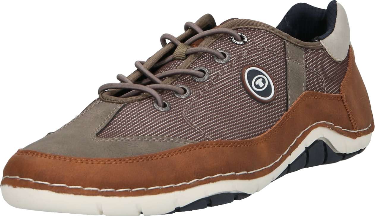 TOM TAILOR Tenisky koňaková / tmavě hnědá / khaki