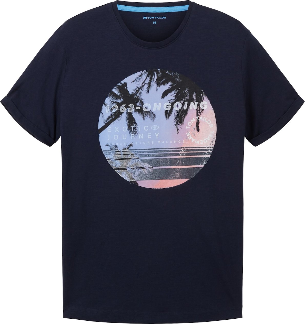 TOM TAILOR Tričko modrá / noční modrá / růžová / bílá