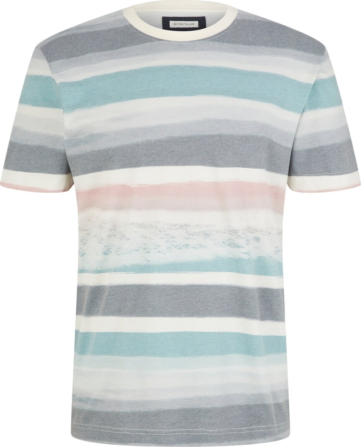 TOM TAILOR Tričko světle béžová / šedá / nefritová / bílá