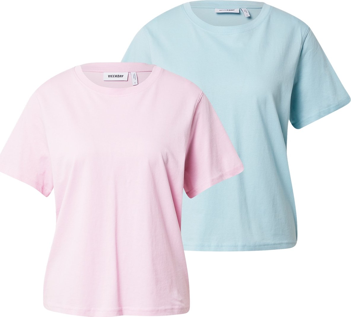 WEEKDAY Tričko světlemodrá / pink