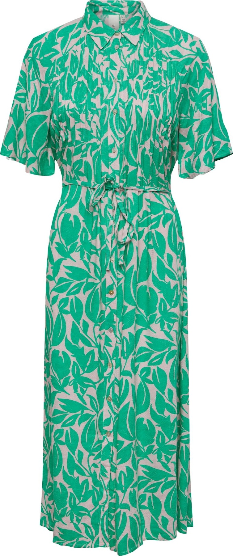 Y.A.S Košilové šaty 'LEFIRA' krémová / zelená