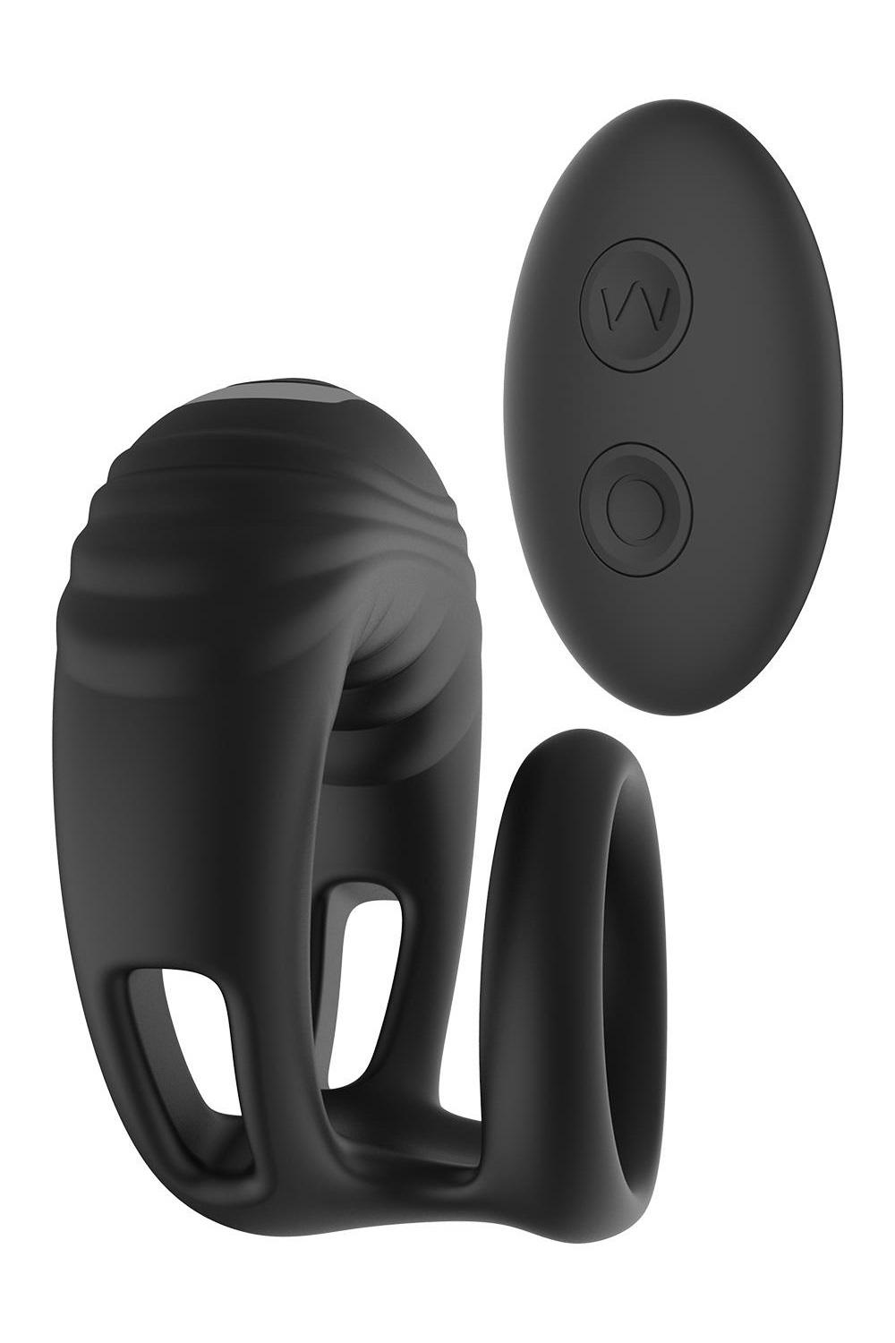 RAMROD Vibrační erekční kroužek s dálkovým ovladačem - černý Dream Toys