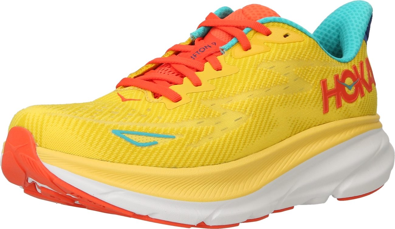 Běžecká obuv 'CLIFTON 9' Hoka One One světlemodrá / žlutá / oranžová