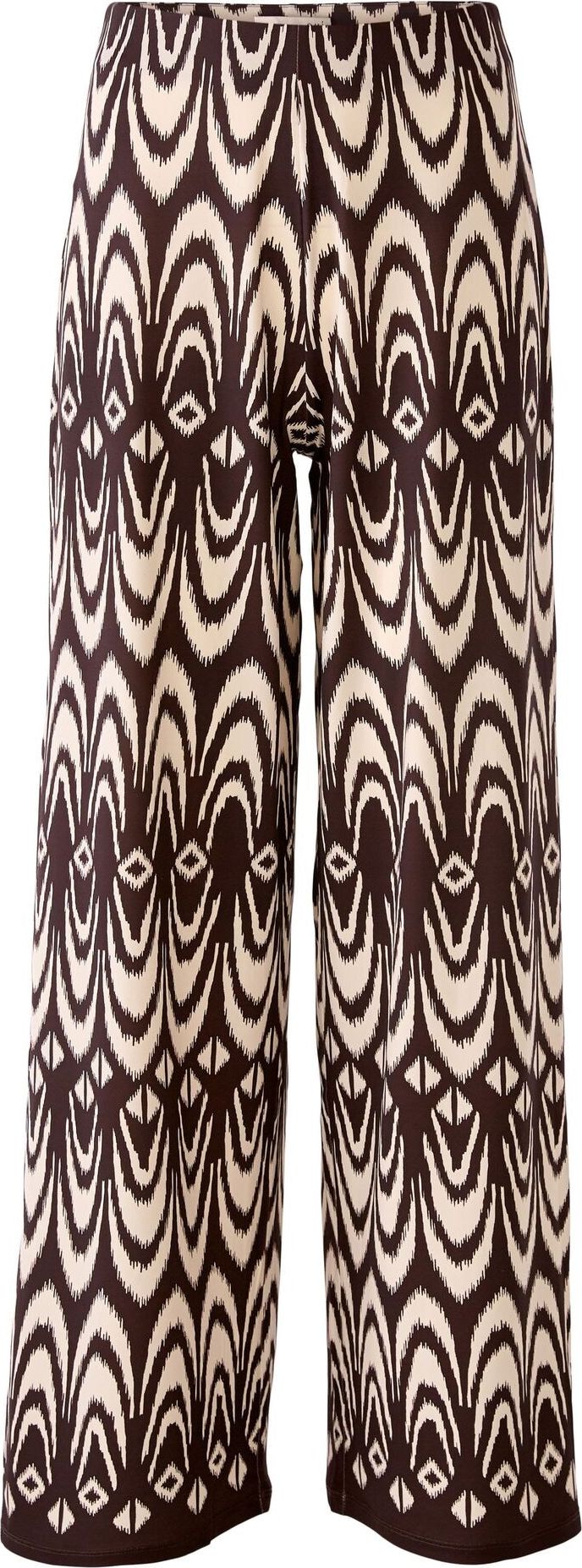 Kalhoty Oui tělová / tmavě hnědá