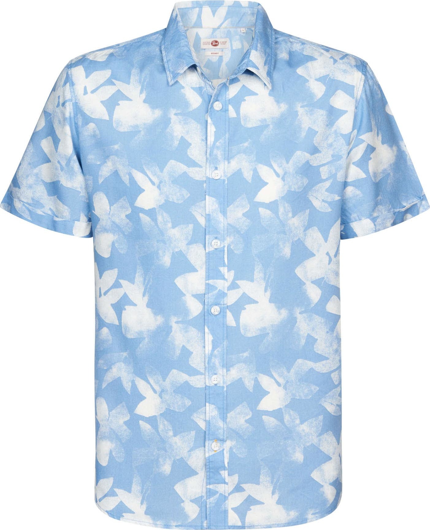 Košile Petrol Industries světlemodrá / bílá