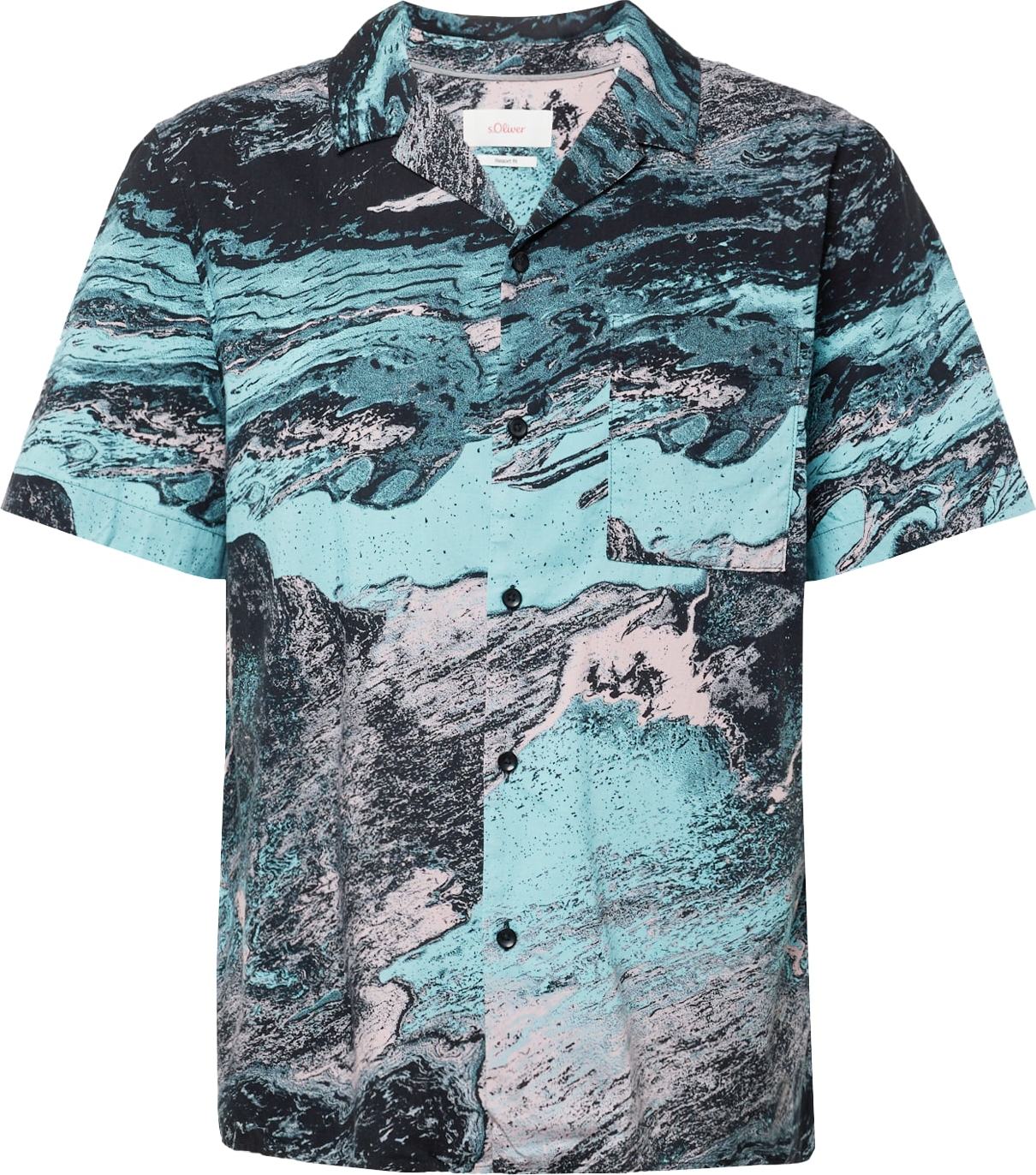 Košile s.Oliver světlemodrá / petrolejová / pastelově růžová / černá