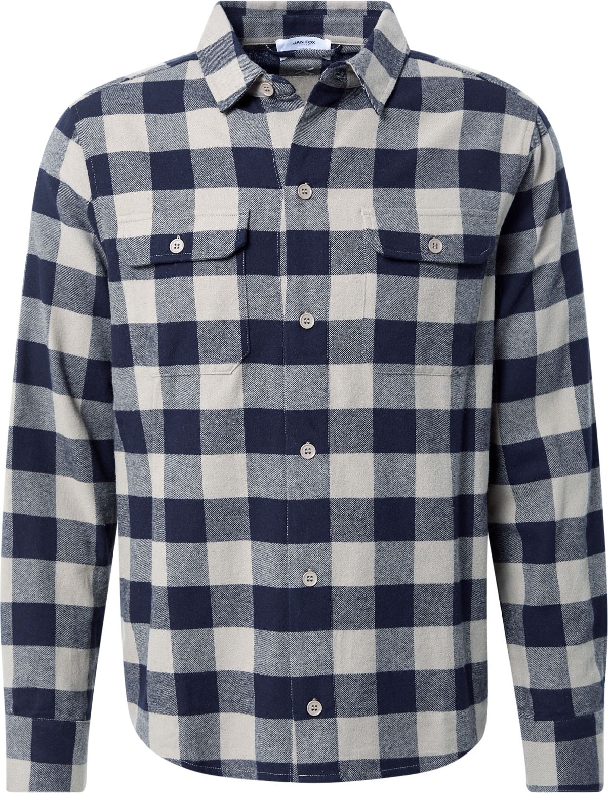 Košile 'Efe' DAN FOX APPAREL noční modrá / barva bílé vlny