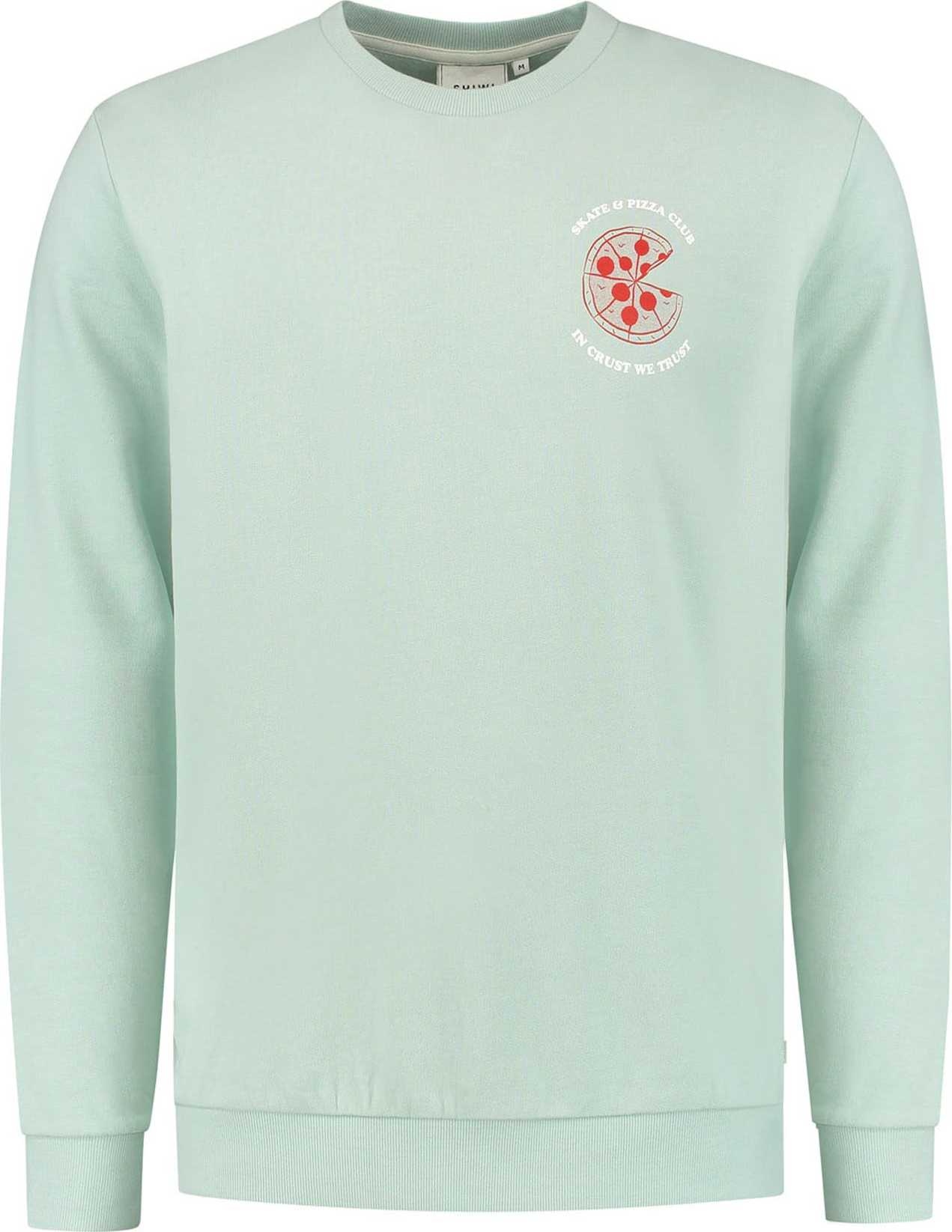 Mikina 'Skate Club' Shiwi pastelově zelená / červená / bílá