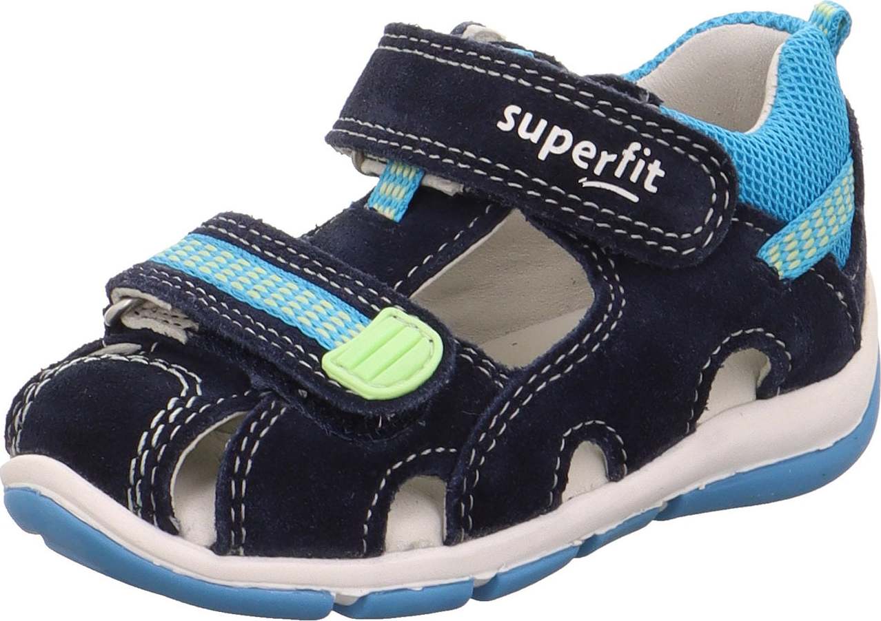 Otevřená obuv 'FREDDY' Superfit námořnická modř / azurová modrá / světle zelená / bílá