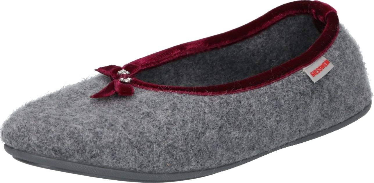 Pantofle Giesswein šedá / karmínově červené