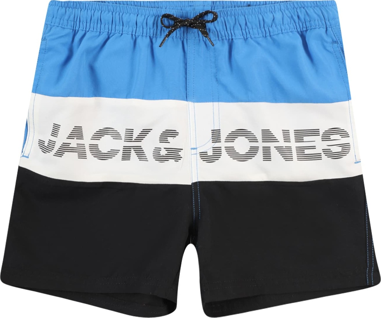 Plavecké šortky 'FIJI' Jack & Jones Junior světlemodrá / černá / bílá