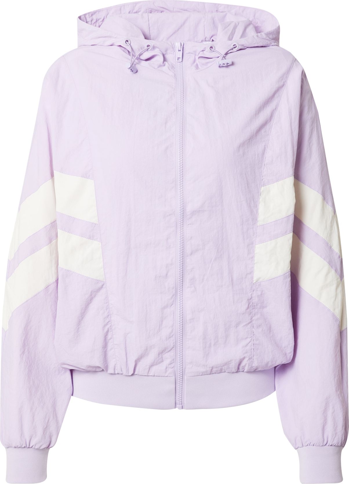Přechodná bunda Urban Classics fialová / bílá