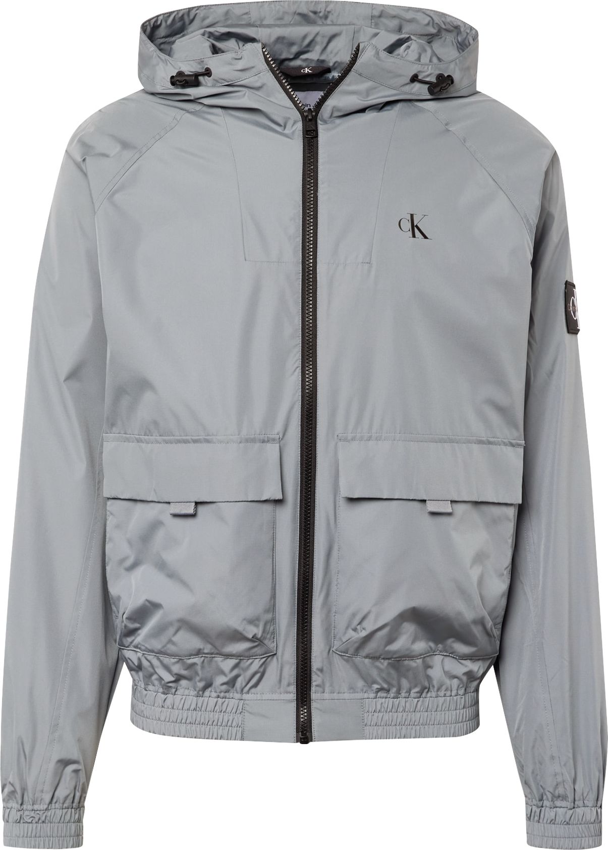 Přechodná bunda Calvin Klein Jeans šedá / černá