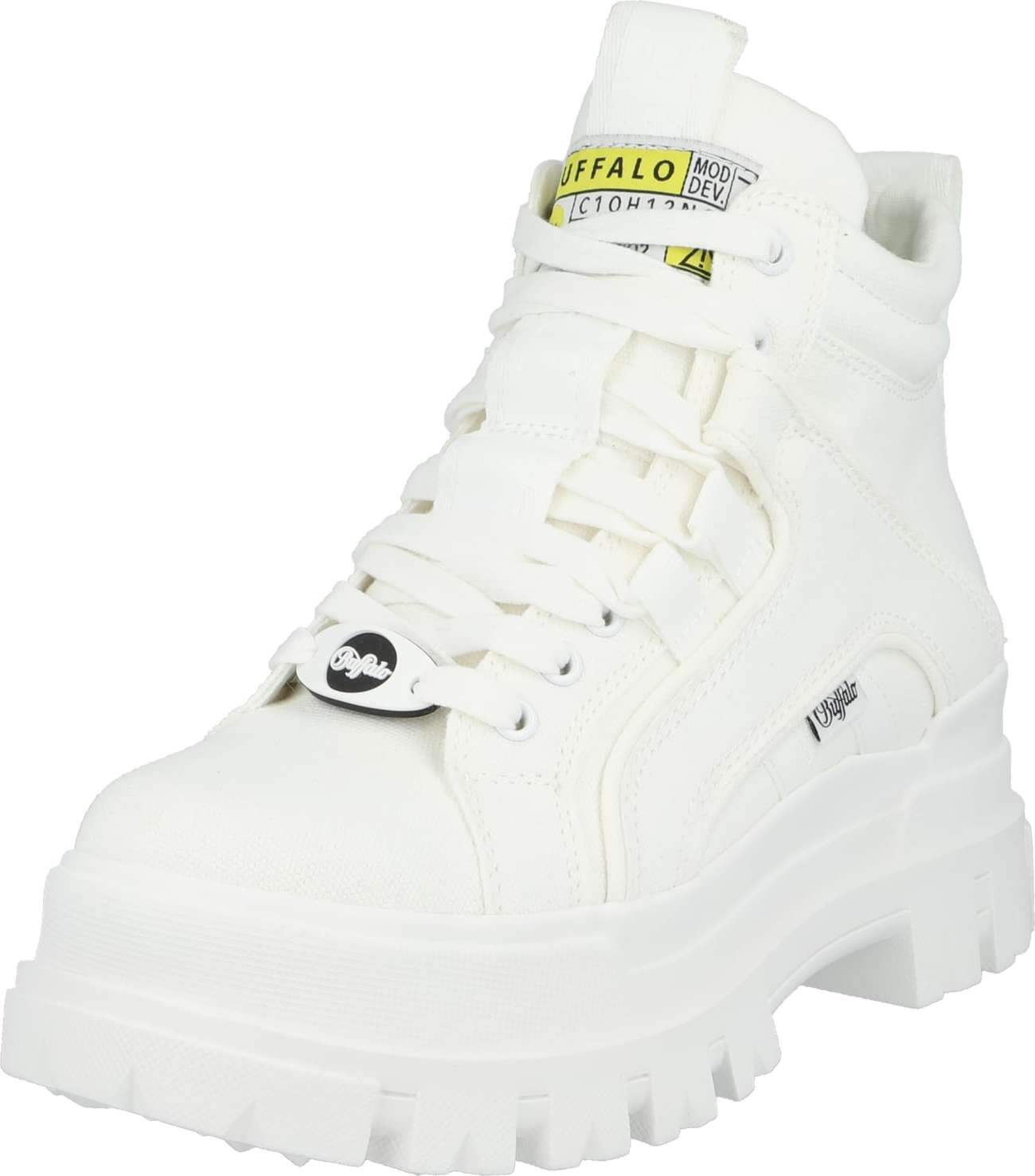 Šněrovací kozačky Buffalo žlutá / černá / bílá