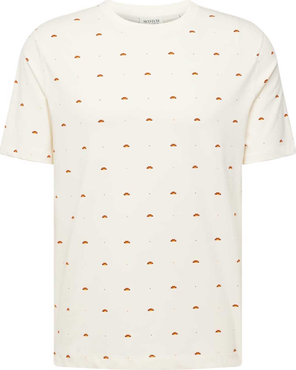 Tričko Scotch & Soda krémová / čokoládová / žlutá / oranžová