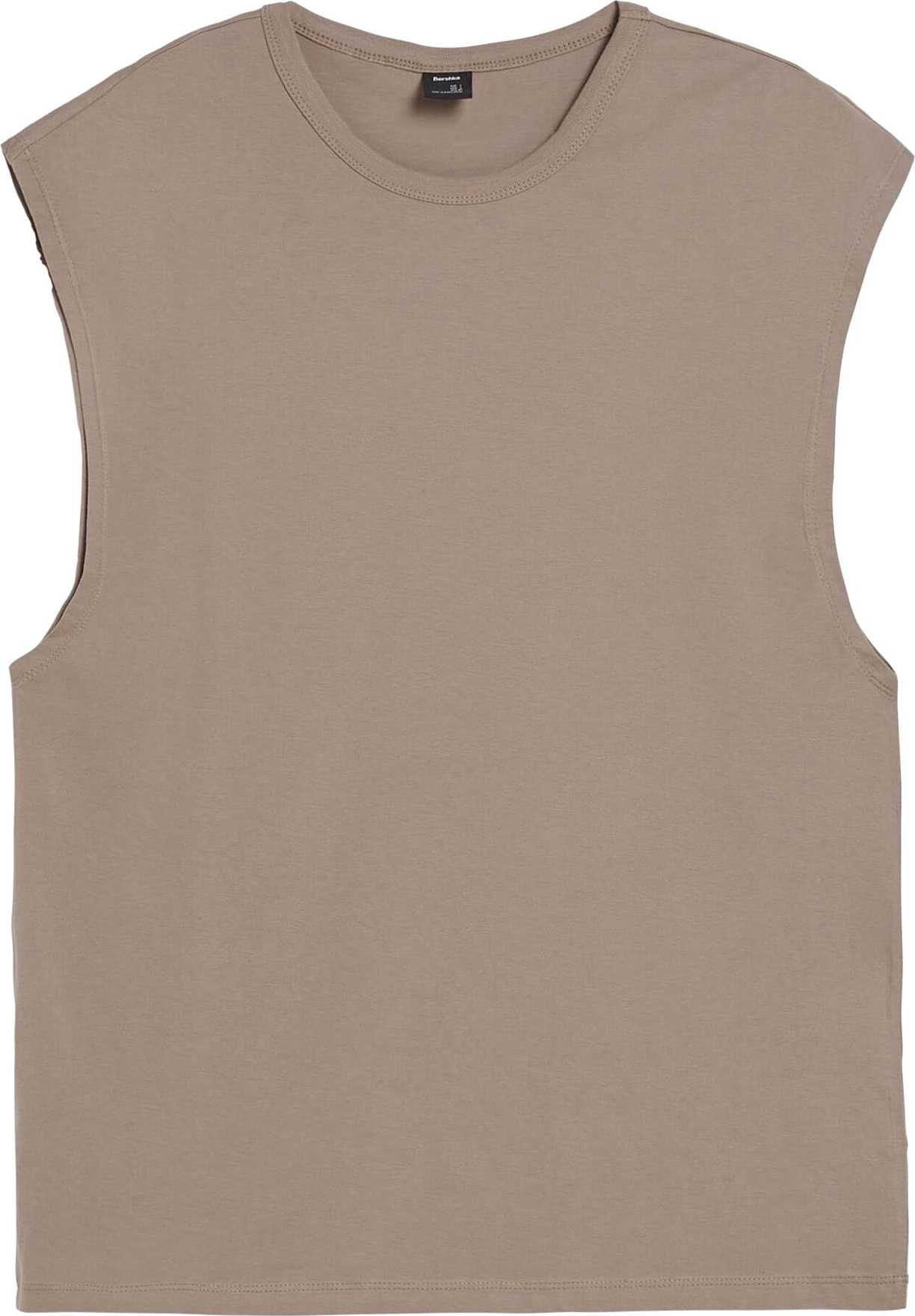 Tričko Bershka šedobéžová