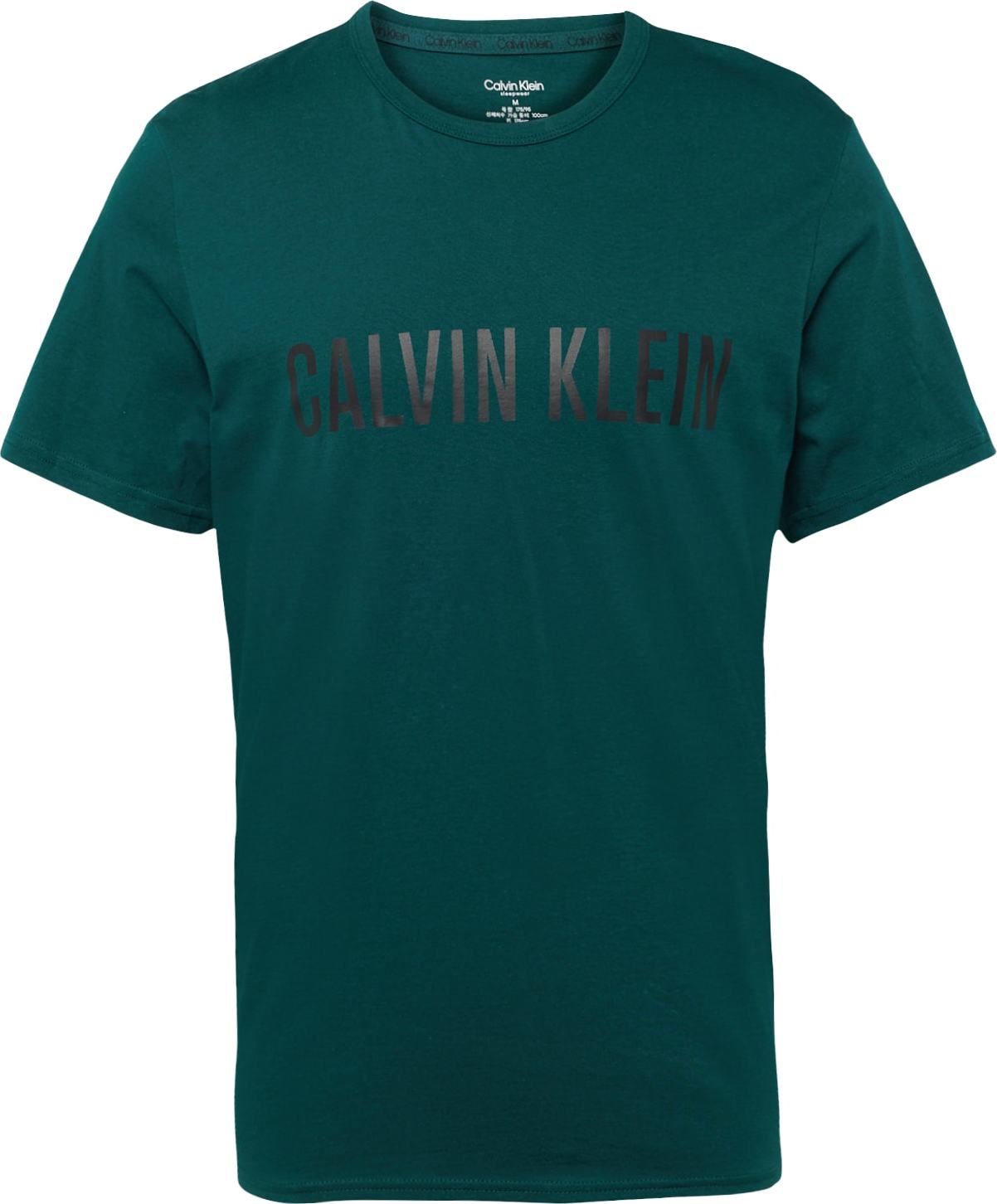 Tričko Calvin Klein Underwear tmavě zelená / černá