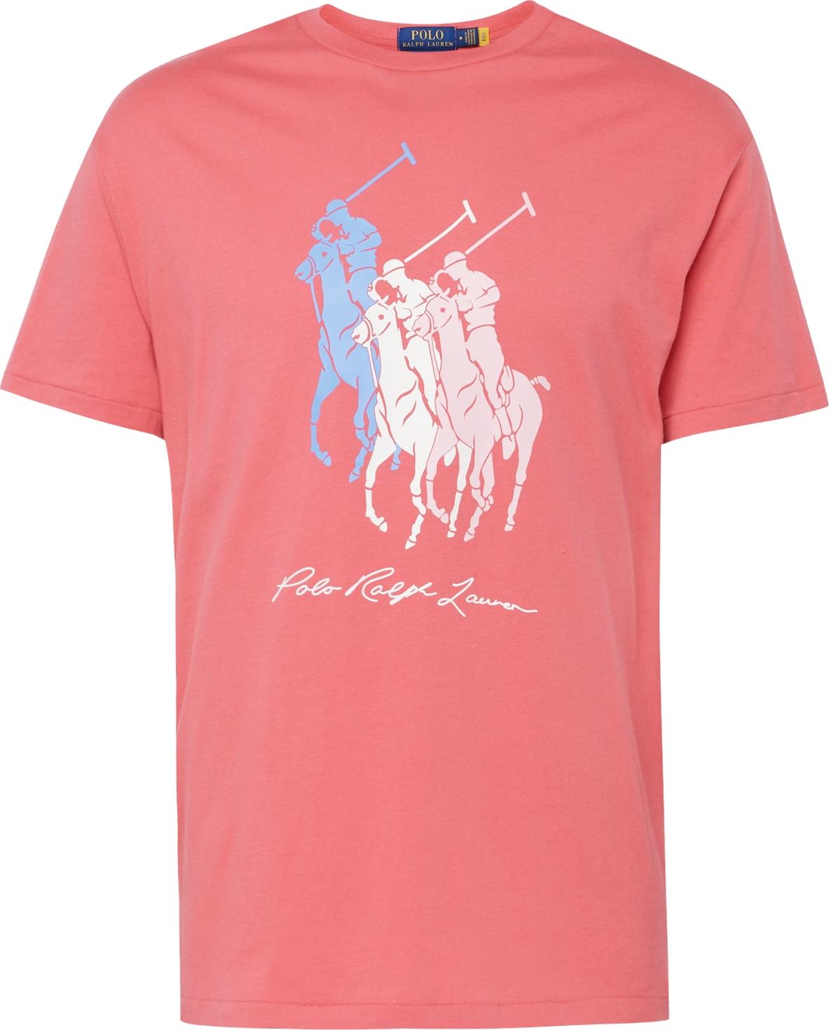 Tričko Polo Ralph Lauren světlemodrá / růžová / pastelově červená / bílá