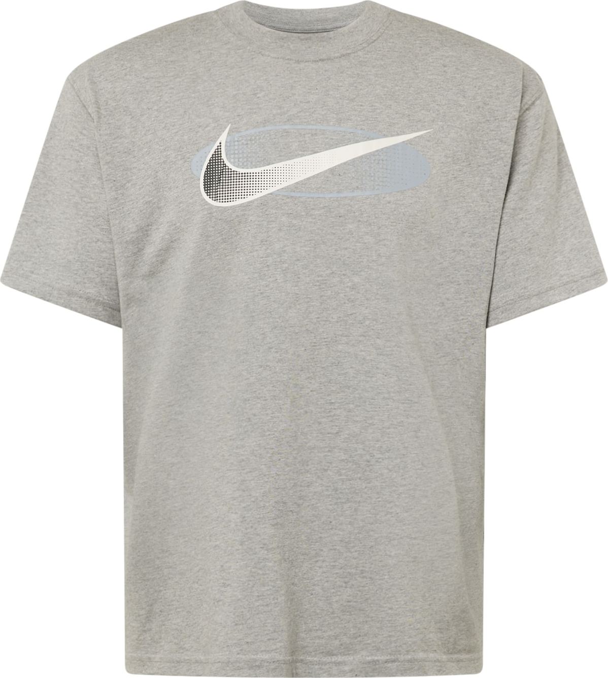 Tričko Nike Sportswear tmavě šedá / šedý melír / bílá