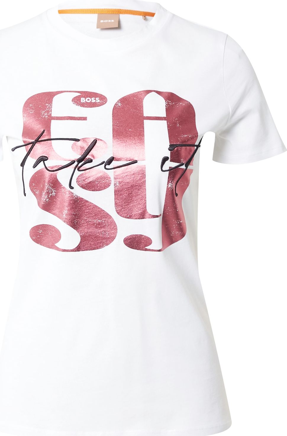 Tričko 'Elogo' Boss Orange bobule / černá / bílá