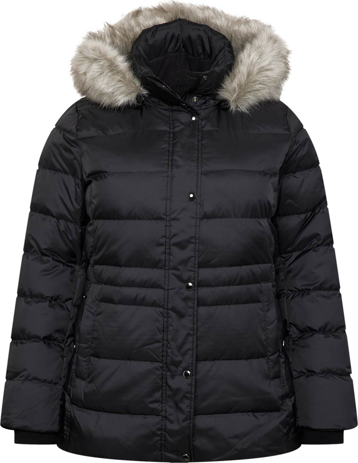 Zimní bunda Tommy Hilfiger Curve světle béžová / černá