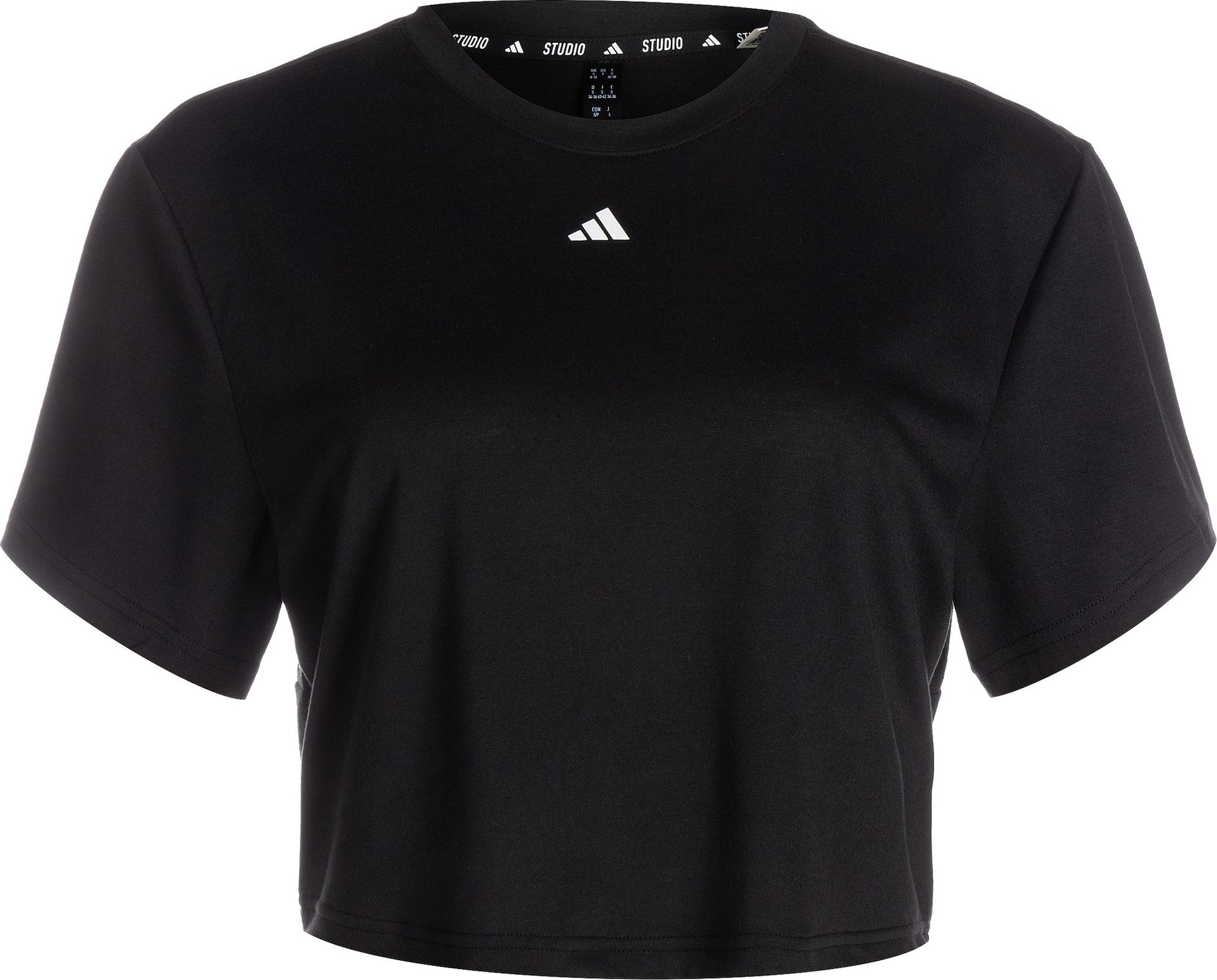 Funkční tričko 'Studio' adidas performance černá / bílá
