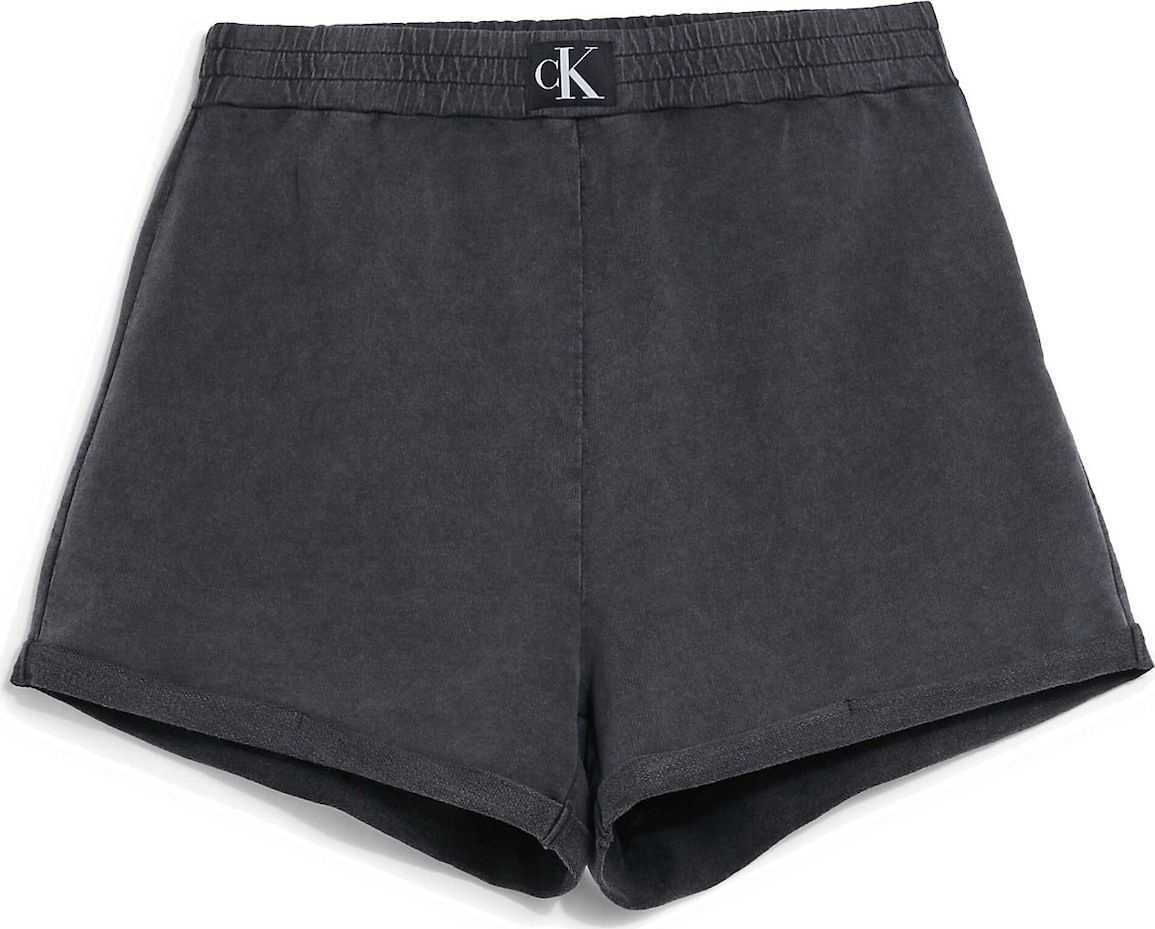 Kalhoty Calvin Klein Swimwear černá / černá džínovina / bílá