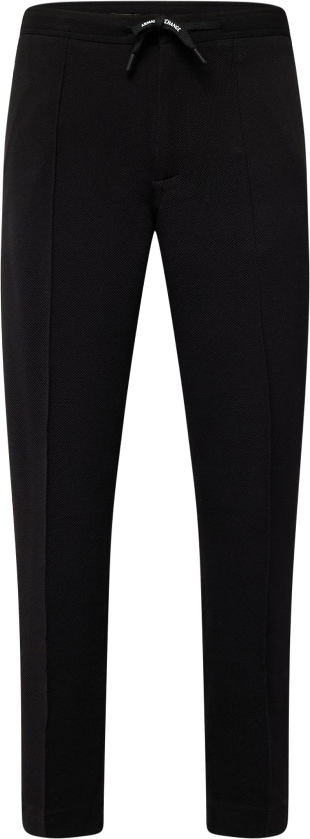 Kalhoty s puky Armani Exchange černá / bílá