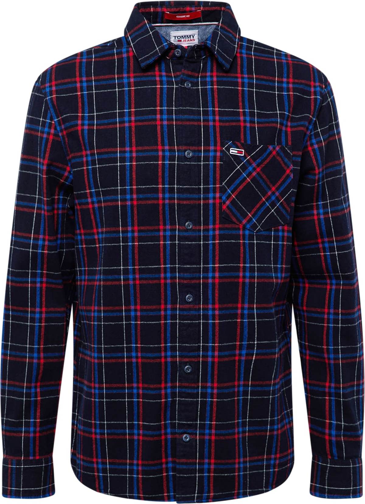 Košile Tommy Jeans modrá / námořnická modř / červená