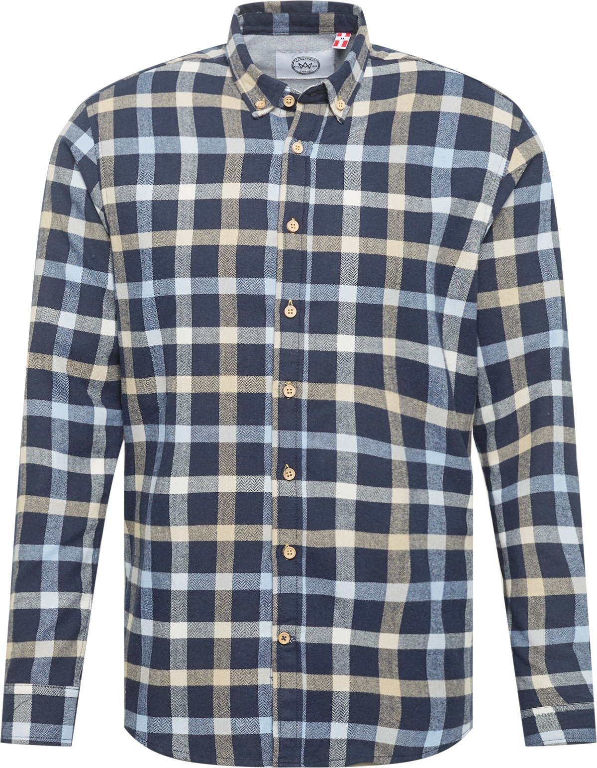Košile 'Dean' Kronstadt krémová / námořnická modř / světlemodrá / bílá