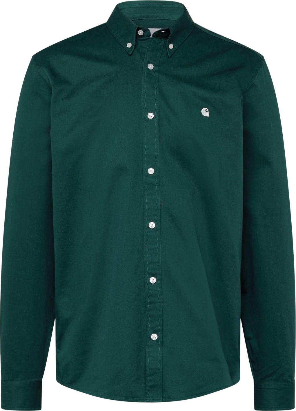 Košile 'Madison' Carhartt WIP tmavě zelená / bílá