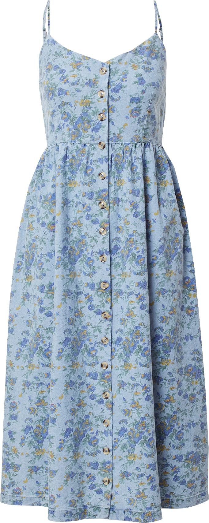 Letní šaty Oasis modrá / světlemodrá / světle hnědá / kiwi