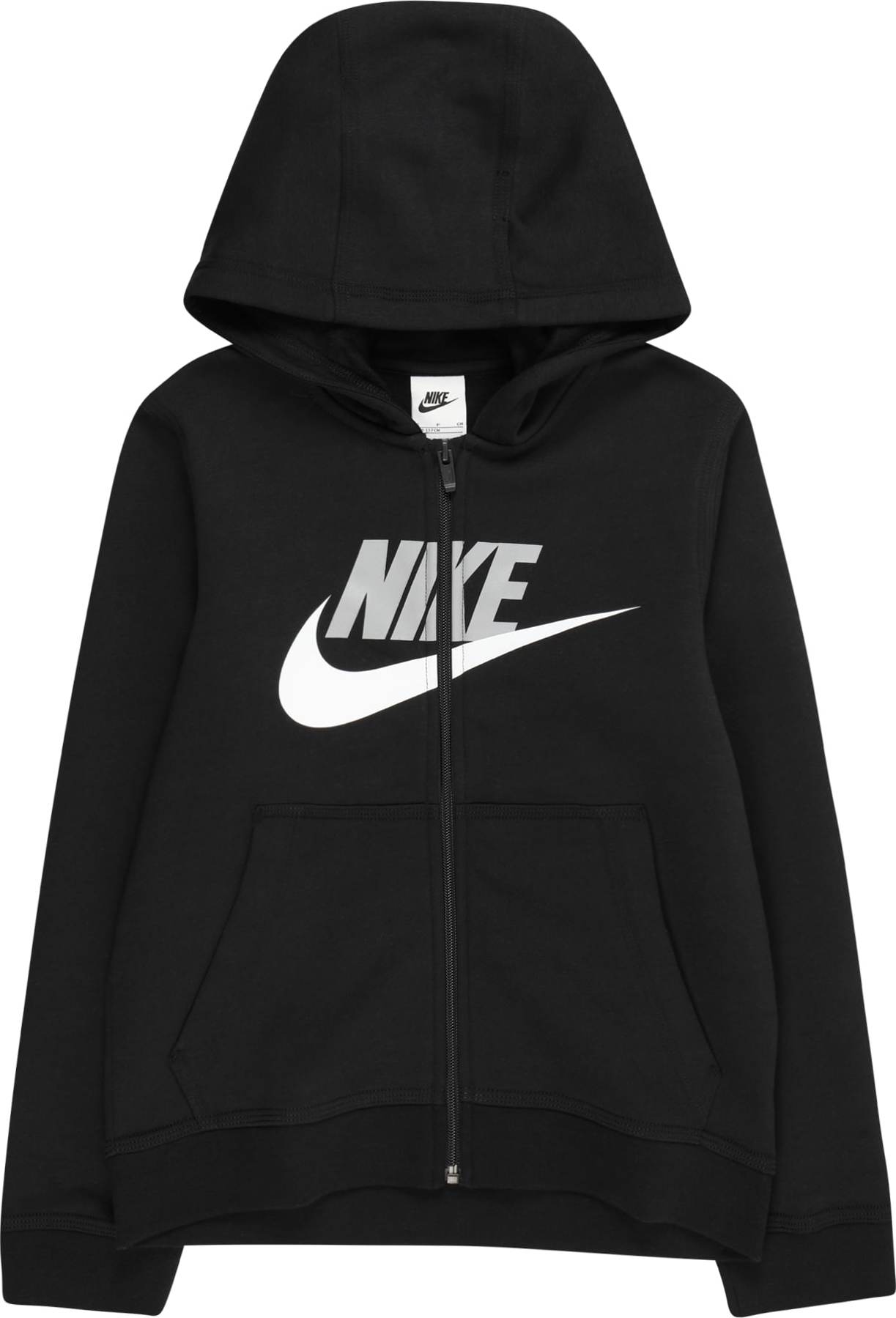 Mikina Nike Sportswear světle šedá / černá / bílá
