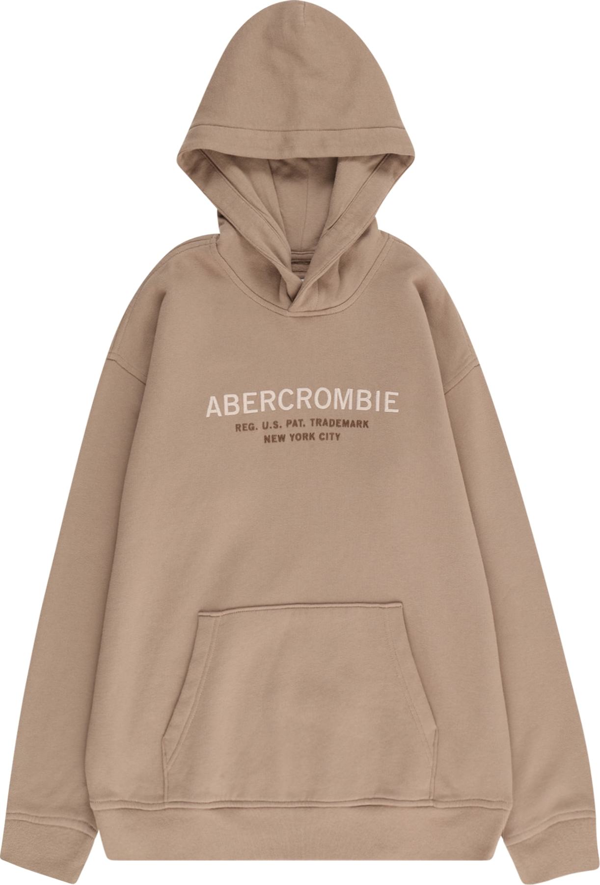 Mikina Abercrombie & Fitch světle béžová / pueblo / světle hnědá